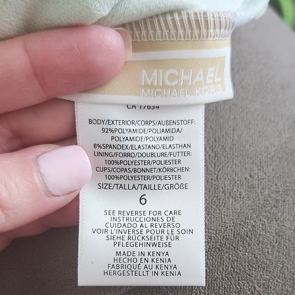 Michael Kors Green Apple Swimsuit - Picture 3 of 4